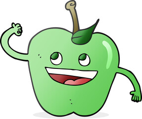 freehand drawn cartoon apple