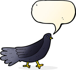cartoon bird with speech bubble