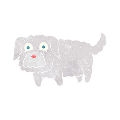 freehand retro cartoon small dog
