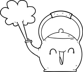 cartoon boiling kettle
