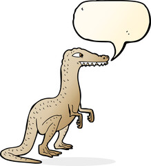 cartoon dinosaur with speech bubble
