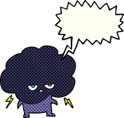 freehand drawn comic book speech bubble cartoon raincloud