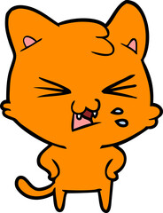 cartoon cat hissing