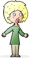 cartoon surprised woman