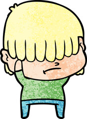 cartoon boy with untidy hair