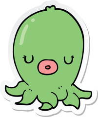 sticker of a cartoon octopus