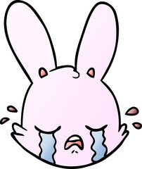cartoon crying bunny face