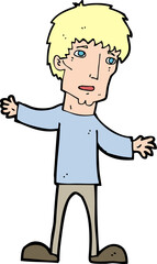 cartoon worried man