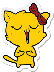 sticker of a cartoon cat