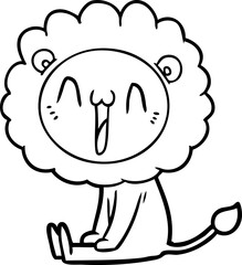 happy cartoon lion