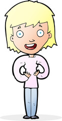 cartoon happy woman