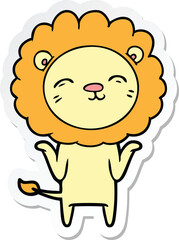 sticker of a cartoon lion