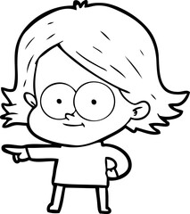 happy cartoon girl