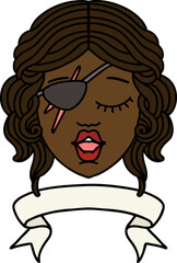 Retro Tattoo Style human rogue character with banner