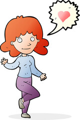 cartoon woman in love