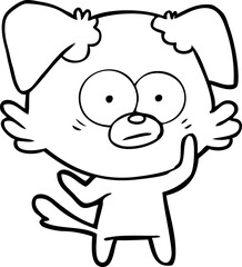 Obraz premium nervous dog cartoon