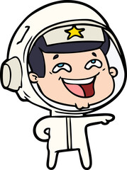 cartoon laughing astronaut