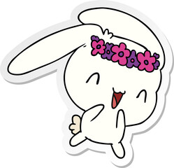 sticker cartoon illustration kawaii cute furry bunny