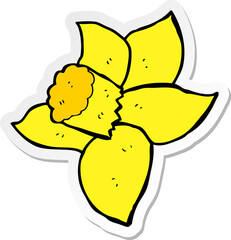 sticker of a cartoon daffodil