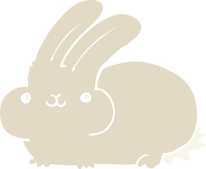 flat color style cartoon rabbit