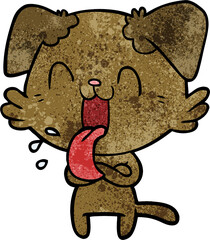 cartoon panting dog