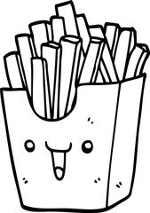 cute cartoon box of fries