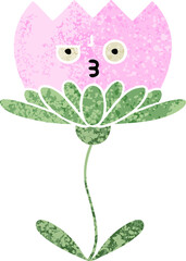 retro illustration style cartoon of a flower