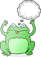freehand drawn thought bubble cartoon funny frog