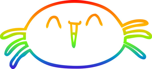 rainbow gradient line drawing of a halloween spider