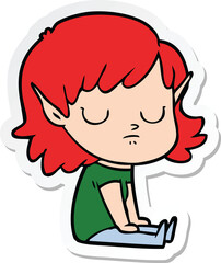 sticker of a cartoon elf girl