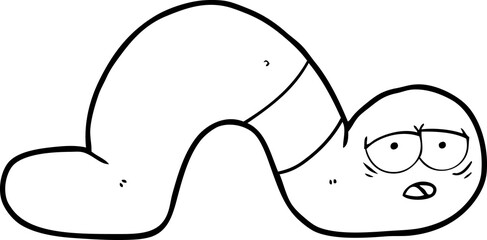 cartoon tired worm