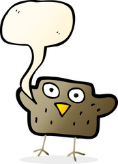 cartoon bird with speech bubble