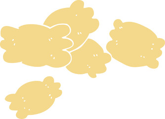 flat color illustration cartoon pasta