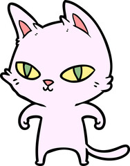 cartoon cat with bright eyes