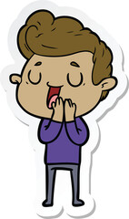sticker of a happy cartoon man