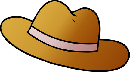 hand drawn gradient cartoon doodle of a hat