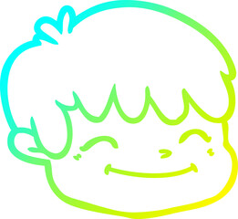cold gradient line drawing of a cartoon male face