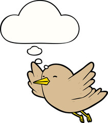 cartoon bird with thought bubble