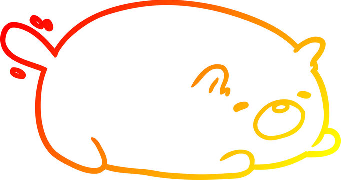 warm gradient line drawing of a cute cat