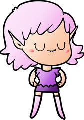 happy cartoon elf girl