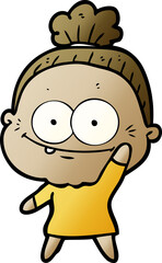 cartoon happy old woman
