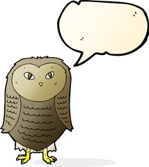 cartoon owl with speech bubble