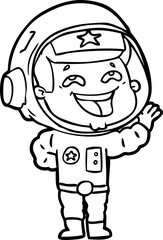 Obraz premium cartoon laughing astronaut