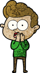 cartoon staring man
