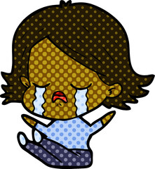 cartoon girl crying