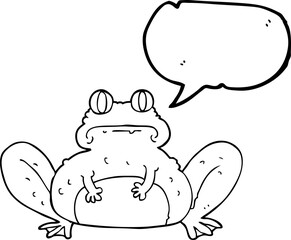 freehand drawn speech bubble cartoon frog