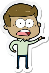 sticker of a cartoon shocked man
