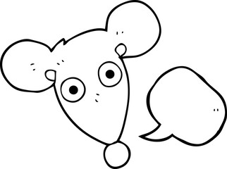 freehand drawn speech bubble cartoon mouse