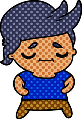 freehand drawn cartoon of kawaii cute grey haired man