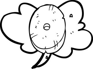 freehand drawn speech bubble cartoon stone number zero